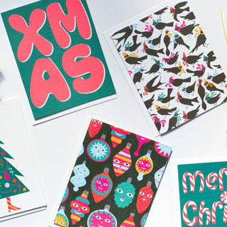 XMAS - Pink and Green Holiday Card - Saturday Morning